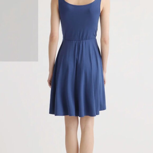 Tencel Jersey Fit & Flare Mini Dress Navy S - Picture 3 of 4